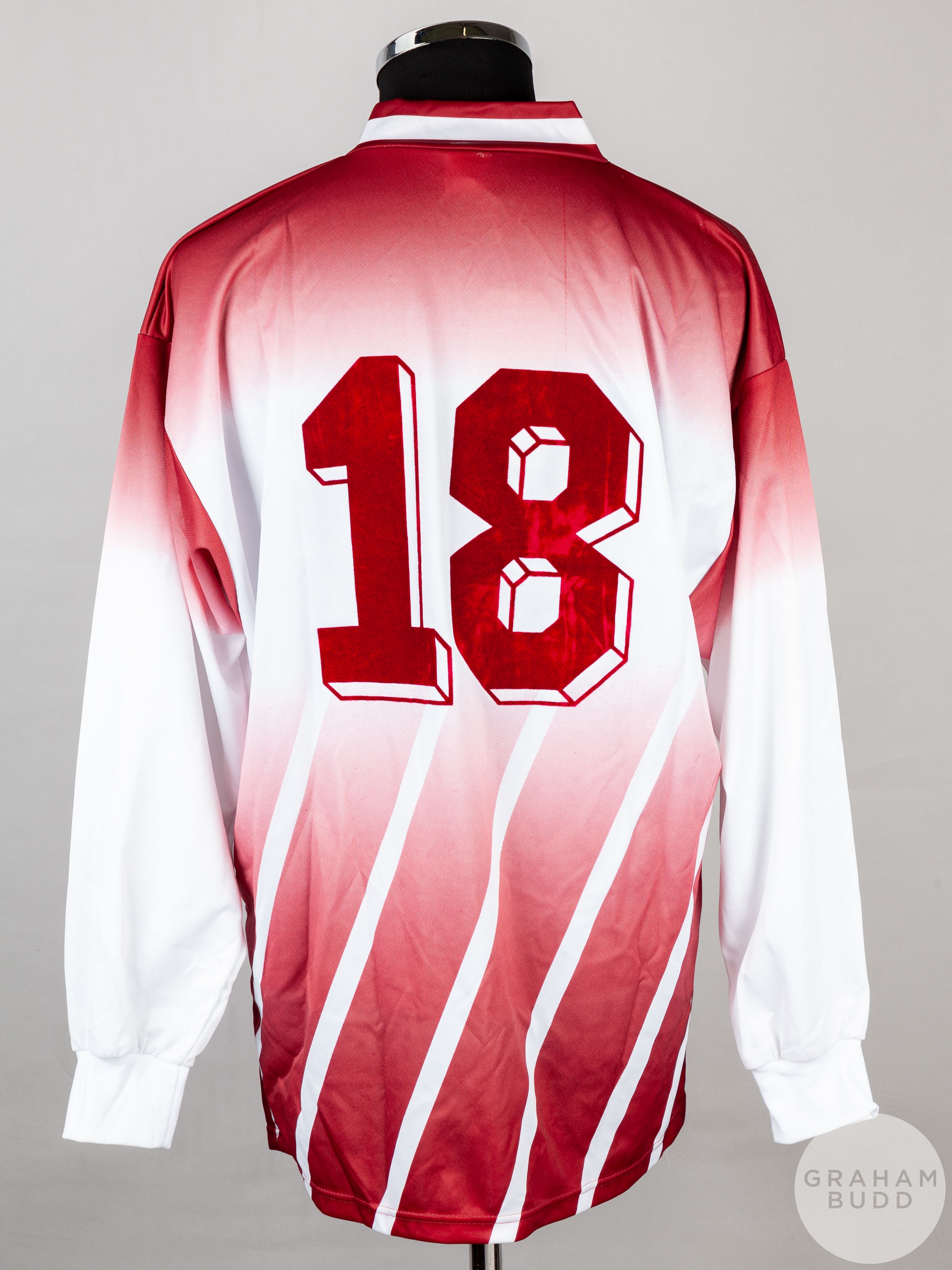 White and maroon No.18 Latvia v. Scotland match issued long-sleeved shirt - Image 2 of 4