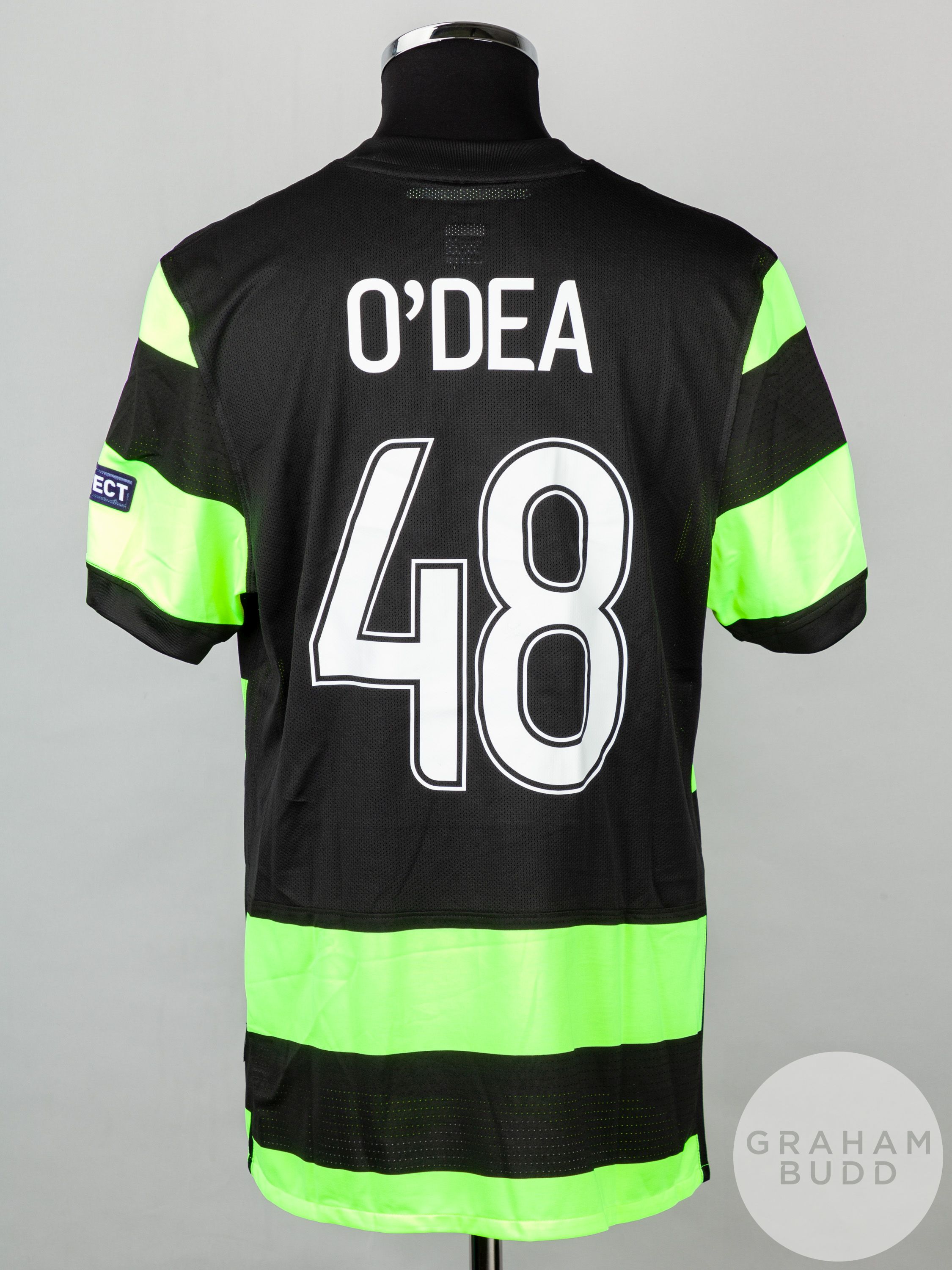 Darren O'Dea green and black No.48 Celtic Champions League match worn short-sleeved shirt - Image 2 of 5