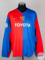 Christian Gimenez garnet and blue No.13 Basel Champions long-sleeved shirt