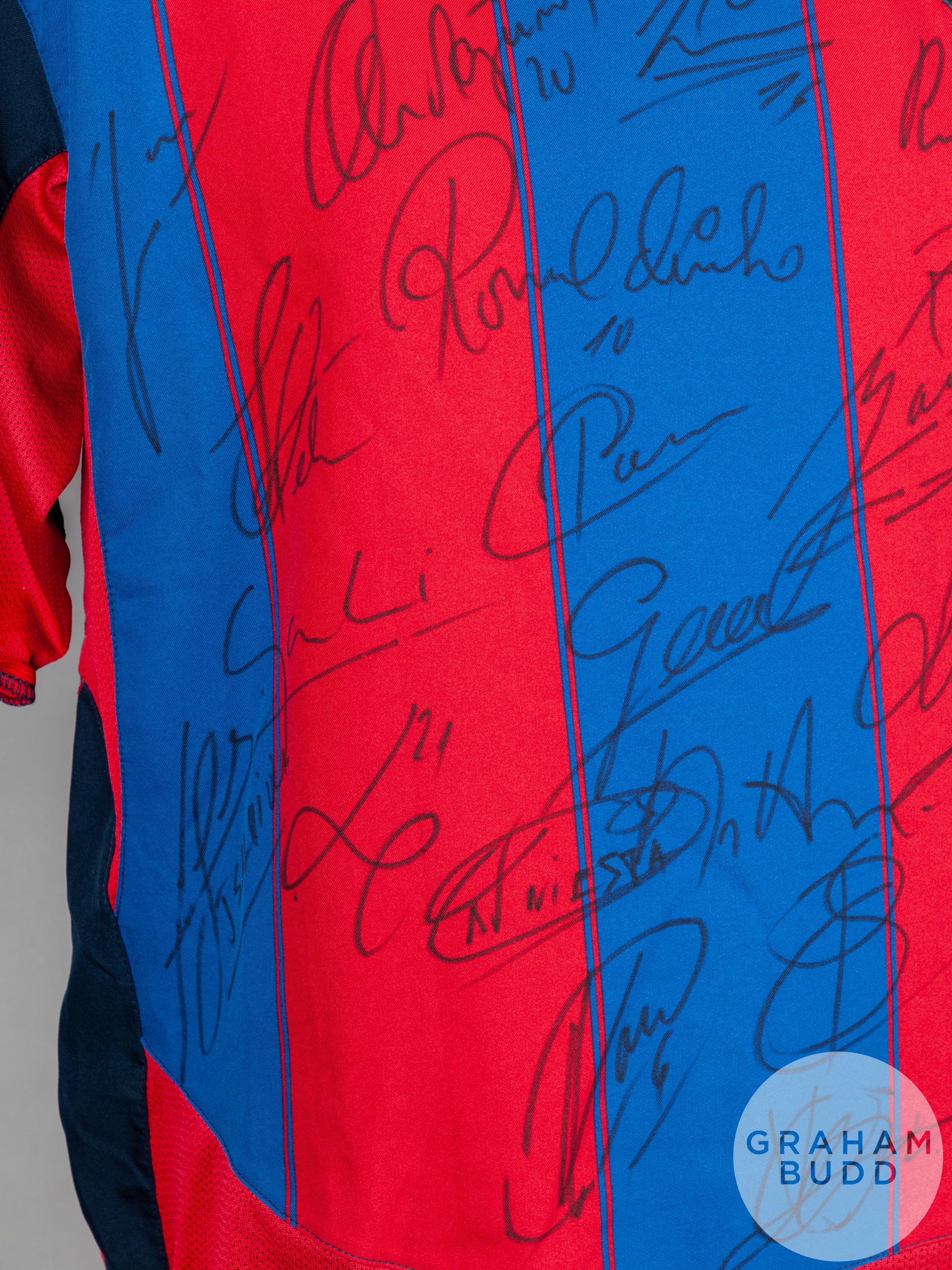 Garnet and blue Barcelona autographed short-sleeved shirt - Image 5 of 7