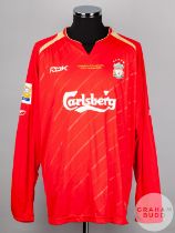 Steven Gerrard red and gold No.8 Liverpool match issued Club World Championship long-sleeved shirt