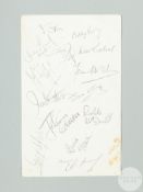 Celtic F.C. autographed menu card, 1977