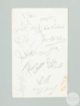 Celtic F.C. autographed menu card, 1977