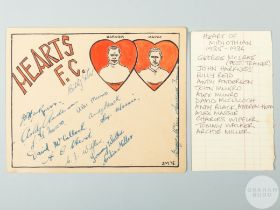 Heart of Midlothian F.C. illustrated page of autographs, 1935-36