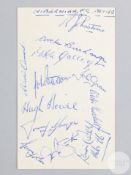 Hibernian F.C. autographed postcard, 1951-52