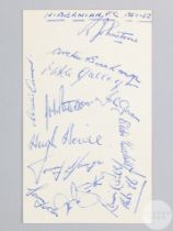 Hibernian F.C. autographed postcard, 1951-52