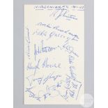 Hibernian F.C. autographed postcard, 1951-52