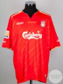 Jamie Carragher red and gold No.23 Liverpool Club World Championship short-sleeved shir