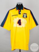 Yellow and blue No.4 Scotland international short-sleeved shirt, 1996-98