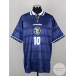 Blue and white No.10 Scotland international short-sleeved shirt, 1998-2000