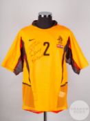 Fernando Ricksen orange and black No.2 Holland v. Austria shorts-sleeved shirt