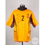 Fernando Ricksen orange and black No.2 Holland v. Austria shorts-sleeved shirt