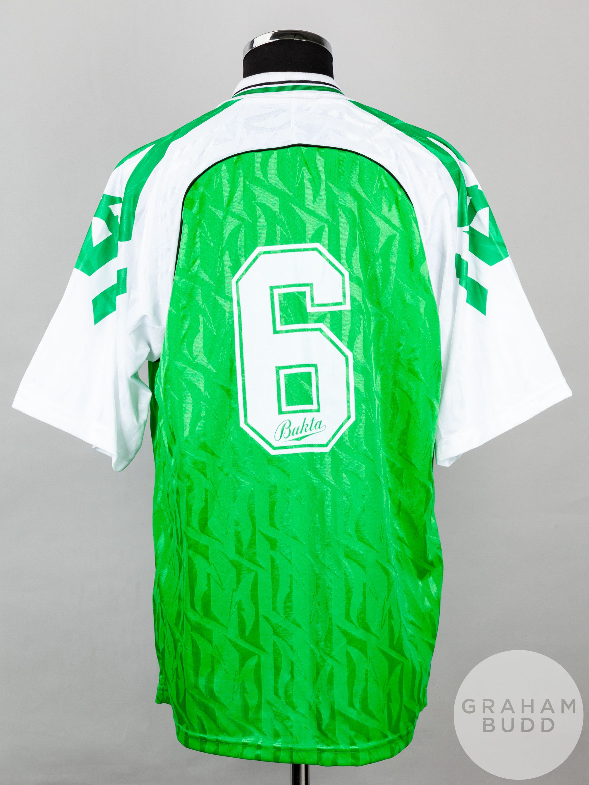 Gordon Hunter green and white No.6 Hibernian League Cup Final long-sleeved shirt - Image 2 of 5