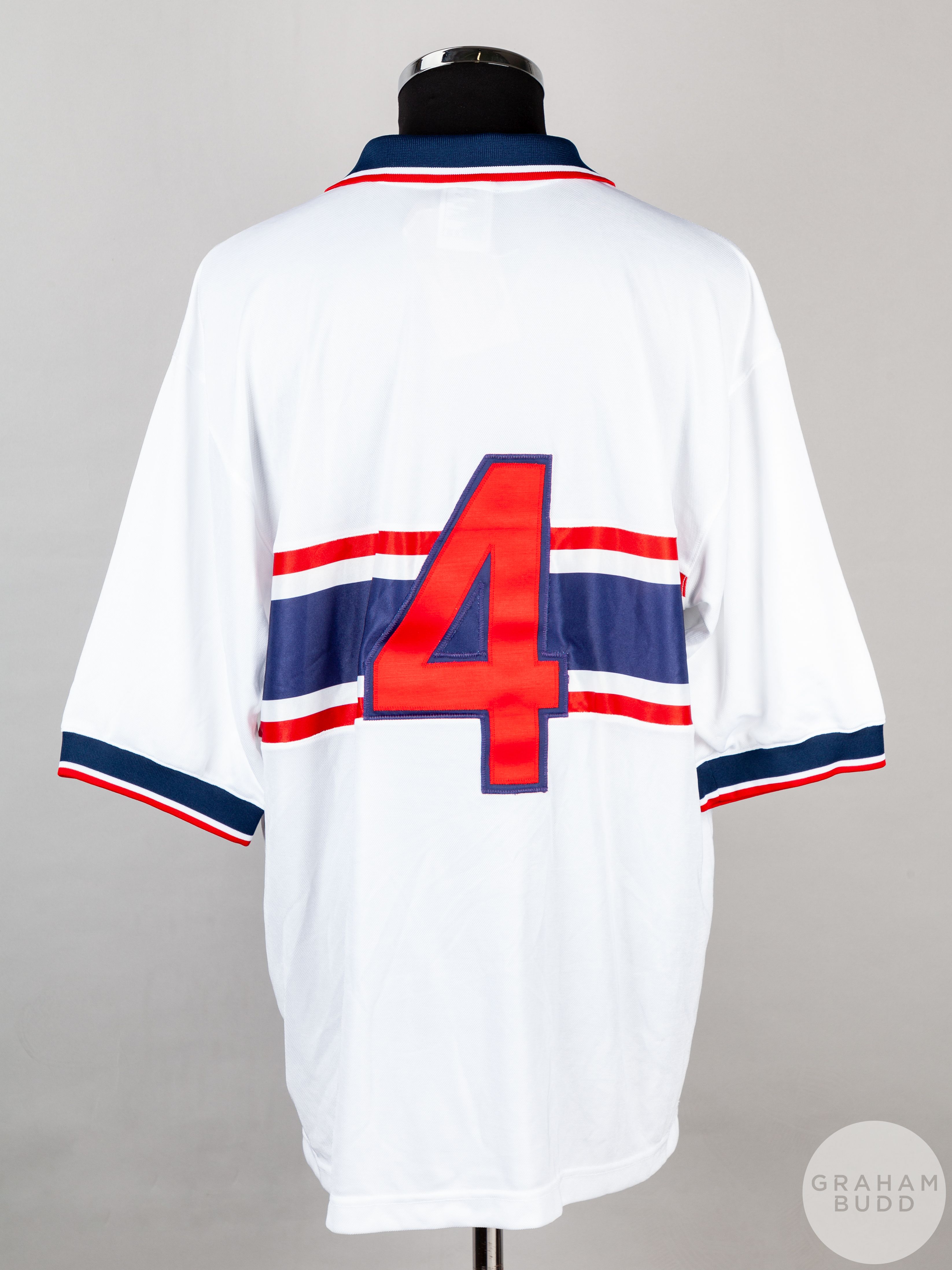 Mike Burns white, blue and red No.4 USA v. Scotland match issued long-sleeved shirt - Image 2 of 5