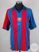 Frank De Boer, garnet and blue No.3 Barcelona Champions League short-shirt