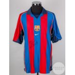 Frank De Boer, garnet and blue No.3 Barcelona Champions League short-shirt