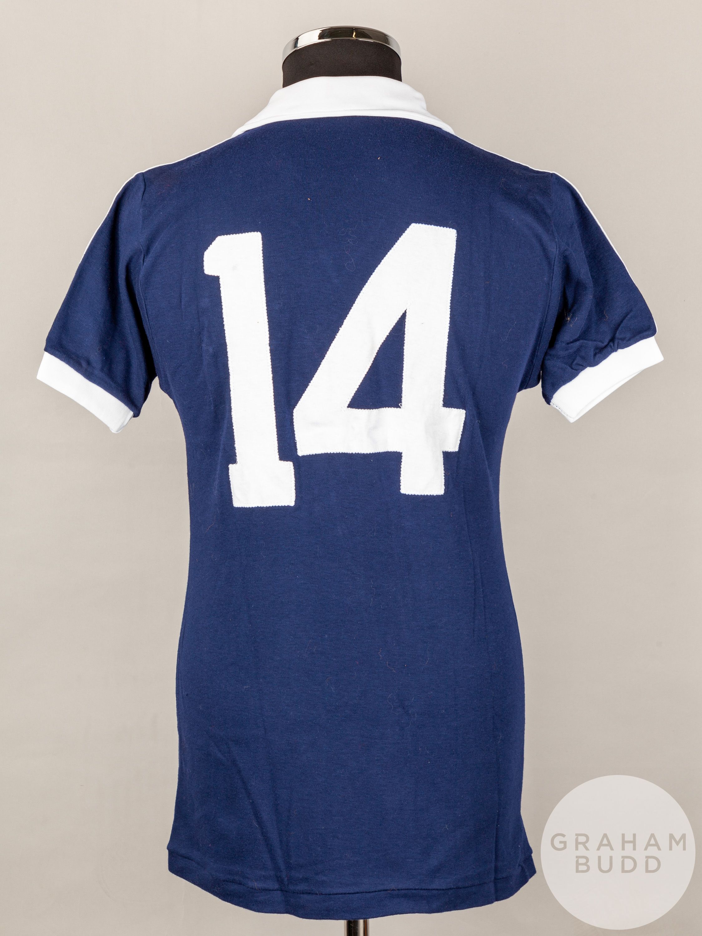 Tom Forsyth blue No.14 Scotland v. Wales International short-sleeved shirt - Image 2 of 5