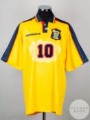 Yellow and blue No.10 Scotland international short-sleeved shirt, 1996-98