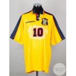 Yellow and blue No.10 Scotland international short-sleeved shirt, 1996-98