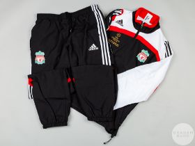 Alex Miller black, white and red Liverpool v. AC Milan worn full tracksuit