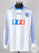Lilian Laslandes white and blue No.9 Auxerre Champions League long-sleeved shirt