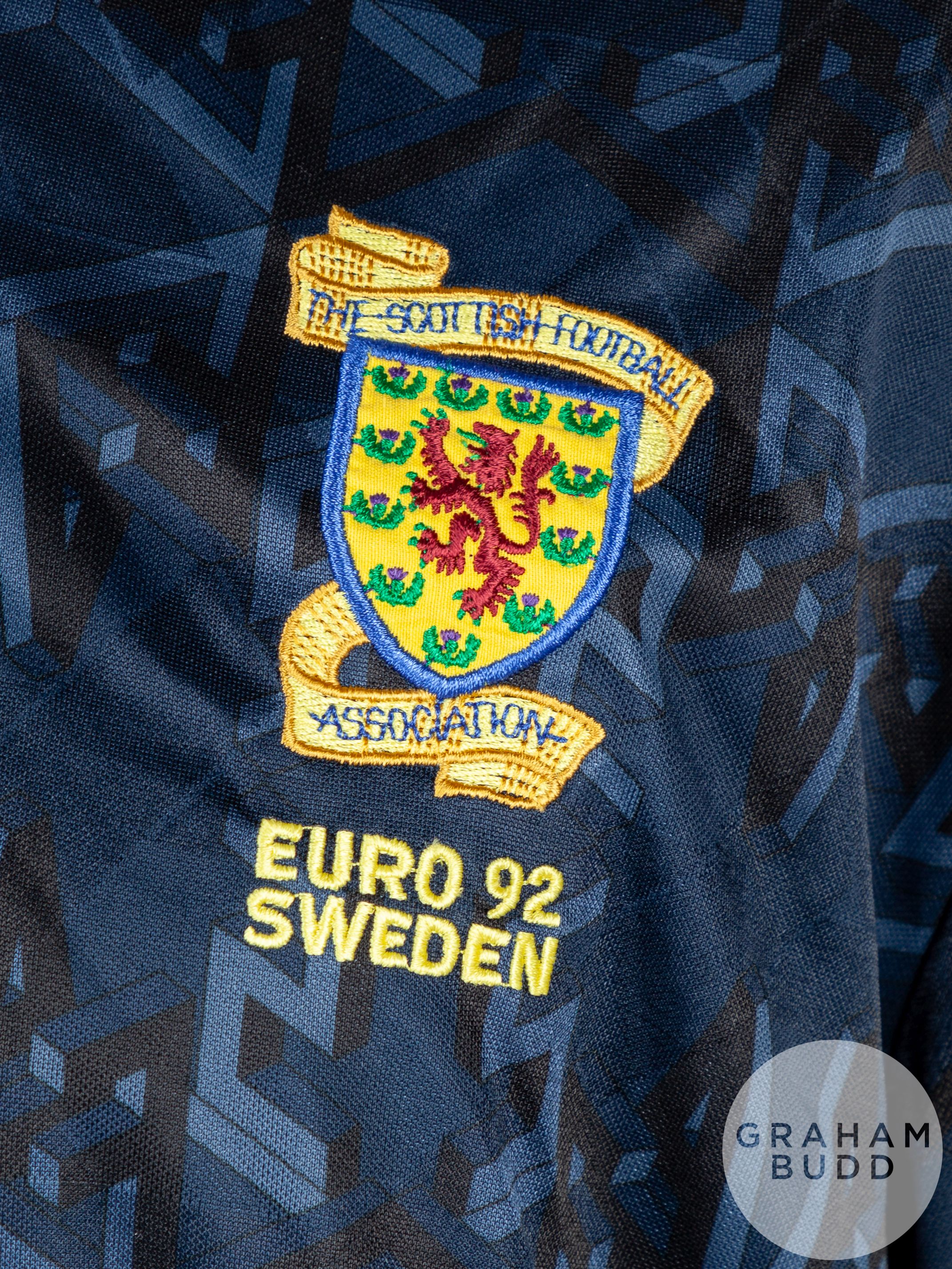 Blue and white un-numbered Scotland Euro 92 short-sleeved shirt, 1992 - Image 3 of 4