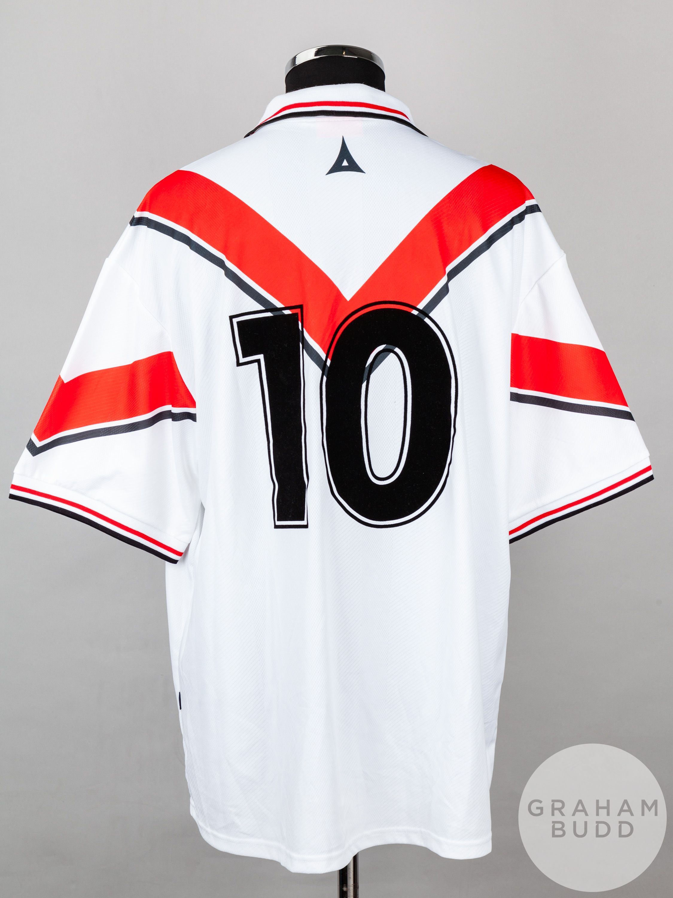 White and red No.10 Airdrieonians short-sleeved shirt, 1998 - Image 2 of 7