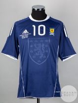 James Morrison blue and white No.10 Scotland short-sleeved shirt, 2011