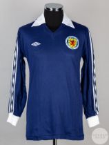 Blue official un-numbered Scotland long-sleeved shirt, 1980