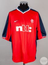 Andrei Kanchelskis red, white and blue No.7 Rangers short-sleeved shirt, 1999-2000