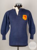 Jimmy Gibson blue Scotland v. Wales International long-sleeved shirt, 1927-28