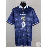 Blue and white No.17 Scotland international short-sleeved shirt, 1998-2000