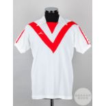 White and red Airdrieonians No.2 short-sleeved shirt, 1977-78