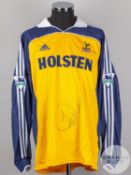Sol Campbell yellow and blue No.5 Tottenham Hotspur long-sleeved shirt, 1999-2000