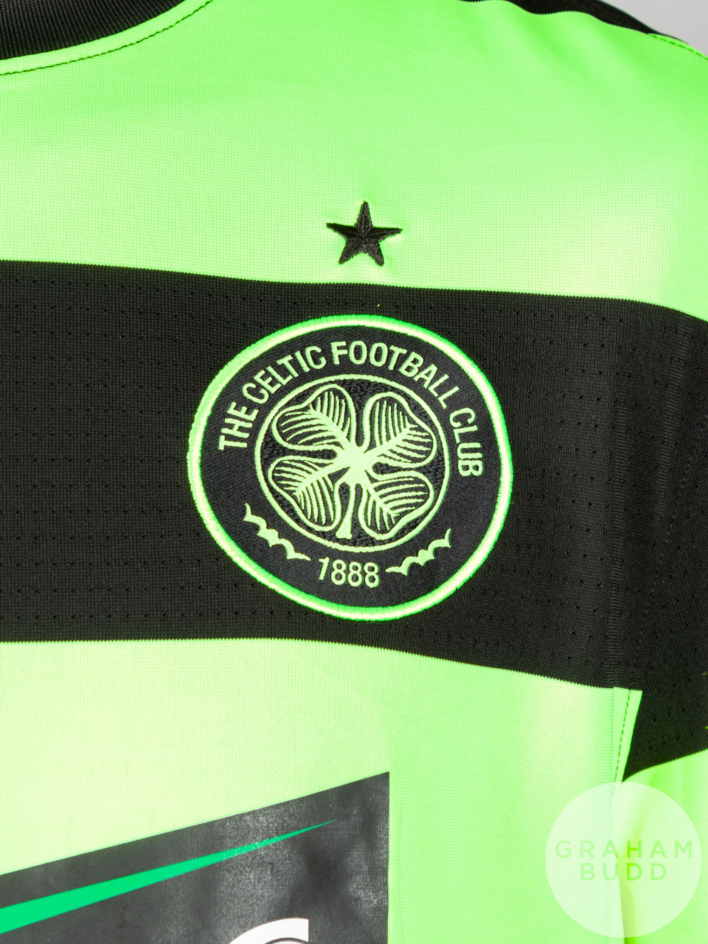 Darren O'Dea green and black No.48 Celtic Champions League match worn short-sleeved shirt - Image 3 of 5