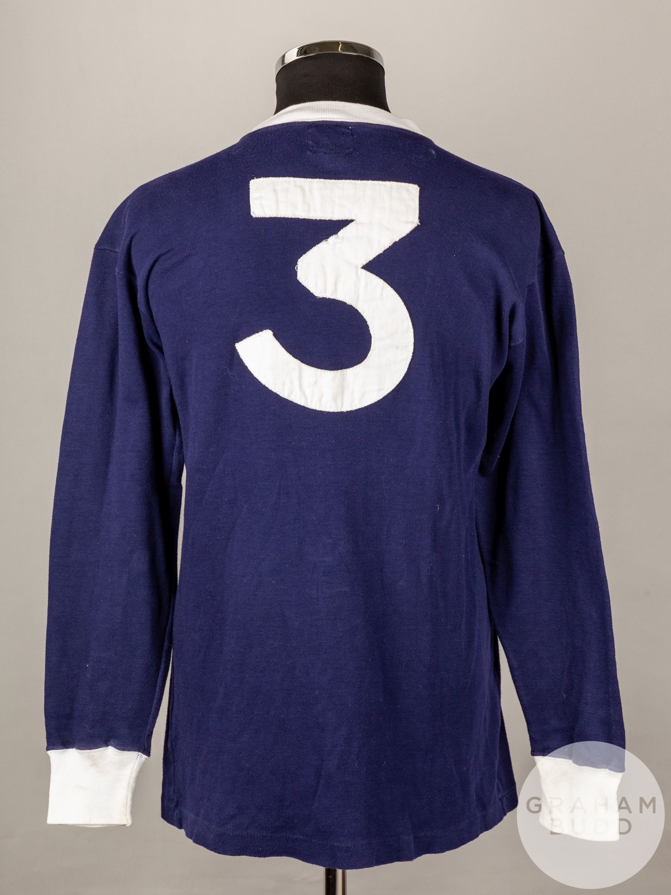 Eddie McCreadie blue No.3 Scotland International match long-sleeved shirt, 1967 - Image 2 of 7