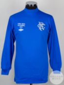 Blue Rangers un-numbered Rangers John Grieg Testimonial long-sleeved shirt, 1978