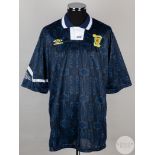 Blue and white No.19 Scotland international short-sleeved shirt, 1991-94