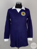 Lou Macari blue and white No.10 Scotland v. England long-sleeved shirt
