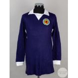 Lou Macari blue and white No.10 Scotland v. England long-sleeved shirt