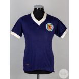 Alex Hamilton blue and white No.2 Scotland v. Wales short-sleeved shirt, 1963