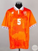 Orange and white No.5 Holland international short-sleeved shirt, 1996