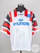 Jorg Albertz white and red No.22 Hamburg short-sleeved shirt, 1995-96
