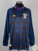 Blue tartan No.18 Scotland international long-sleeved shirt, 1994-96