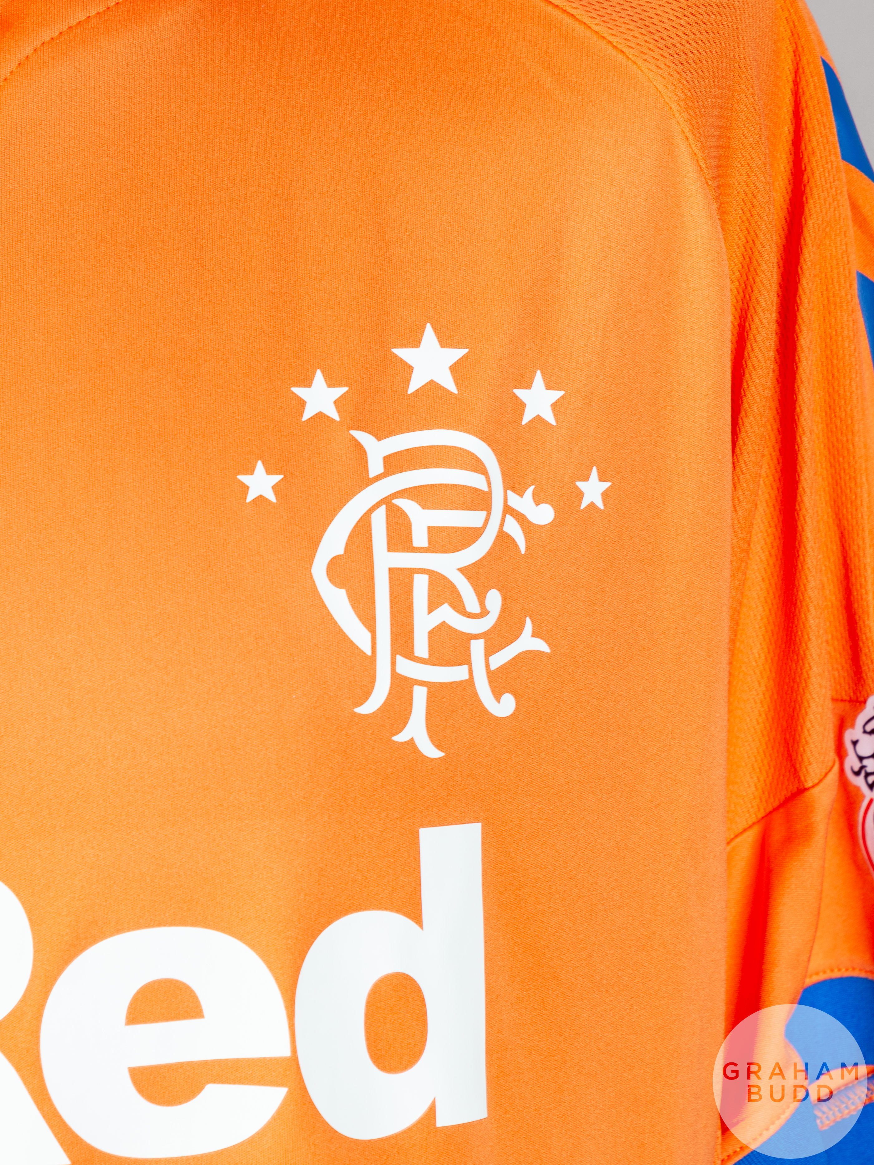 Gareth McAuley orange and blue No.36 Rangers short-sleeved shirt - Image 3 of 6