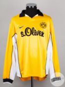 Andreas Moller yellow and black No.10 Borussia Dortmund long-sleeved shirt
