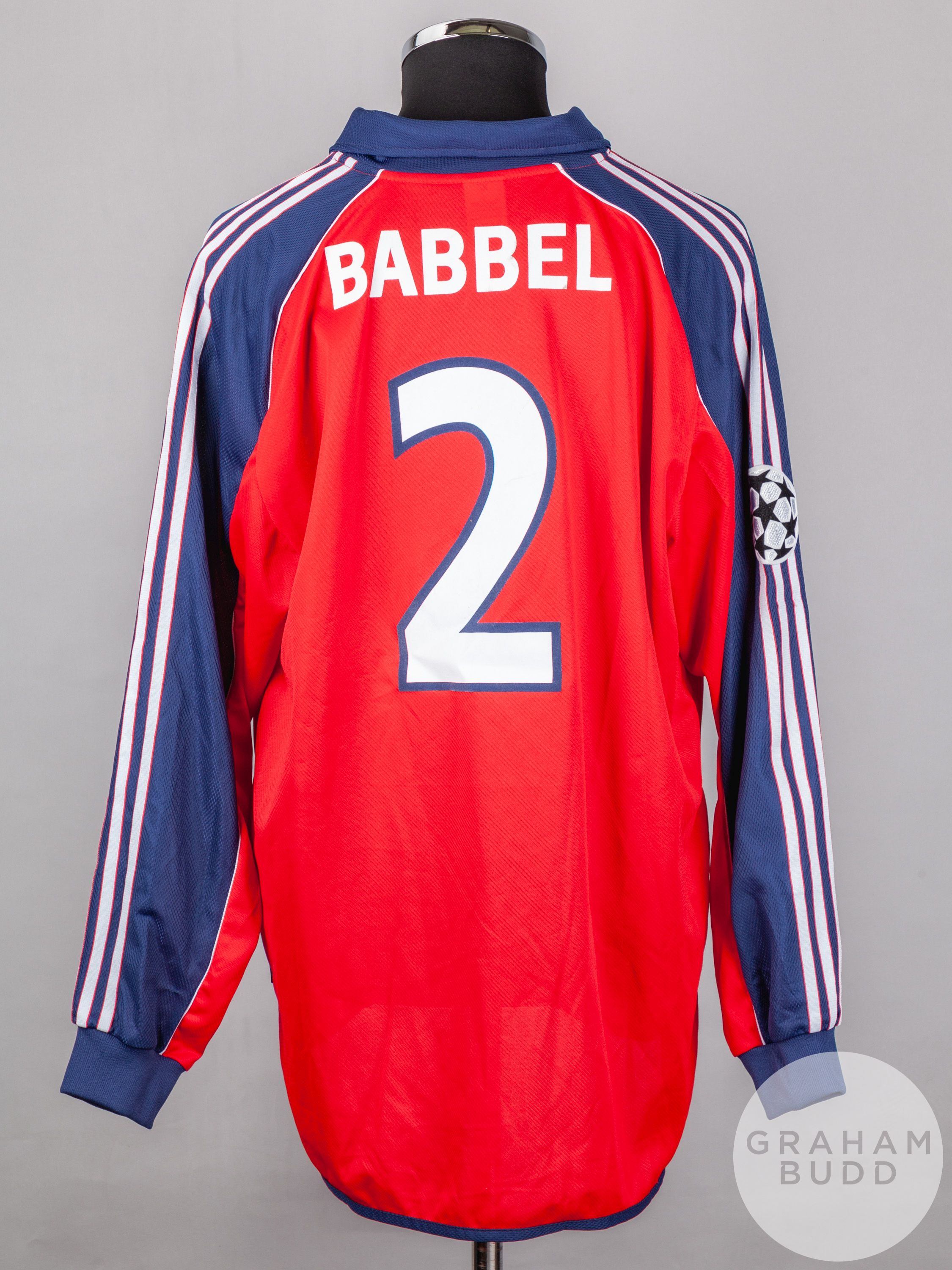 Markus Babbel red and blue No.2 Bayern Munich Champions League short-sleeved shirt - Image 2 of 6