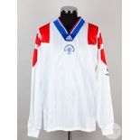 Stuart McCall white, blue and red No.8 Rangers long-sleeved shirt, 1992-93