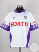 White and purple No.15 Anderlecht John Brown Testimonial short-sleeved shirt