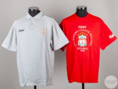 Alex Miller grey official Liverpool 2005 Champions League Final short-sleeve polo shirts